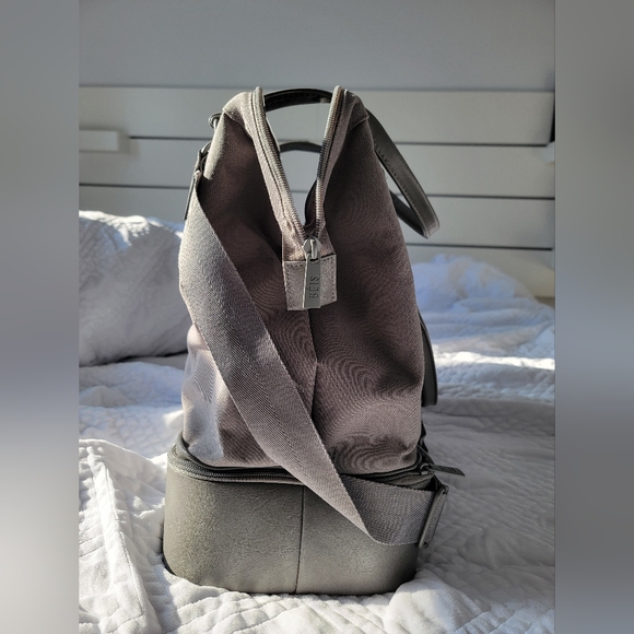 BEIS Mini Convertible Weekender In Grey - Picture 4 of 9